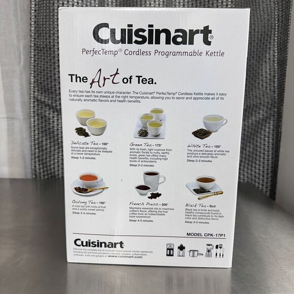 Cuisinart PerfecTemp Cordless Programmable Kettle New 1.7 Liter Capacity CPK17P1 - Picture 4 of 10